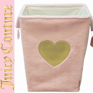 Juicy Couture Home Gold Heart Accent Faux Fur Hamper w/Handles